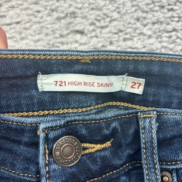 Levi's Jeans Womens 27 High Rise 721 Dark Wash Classic Basic Denim Everyday - Picture 2 of 4